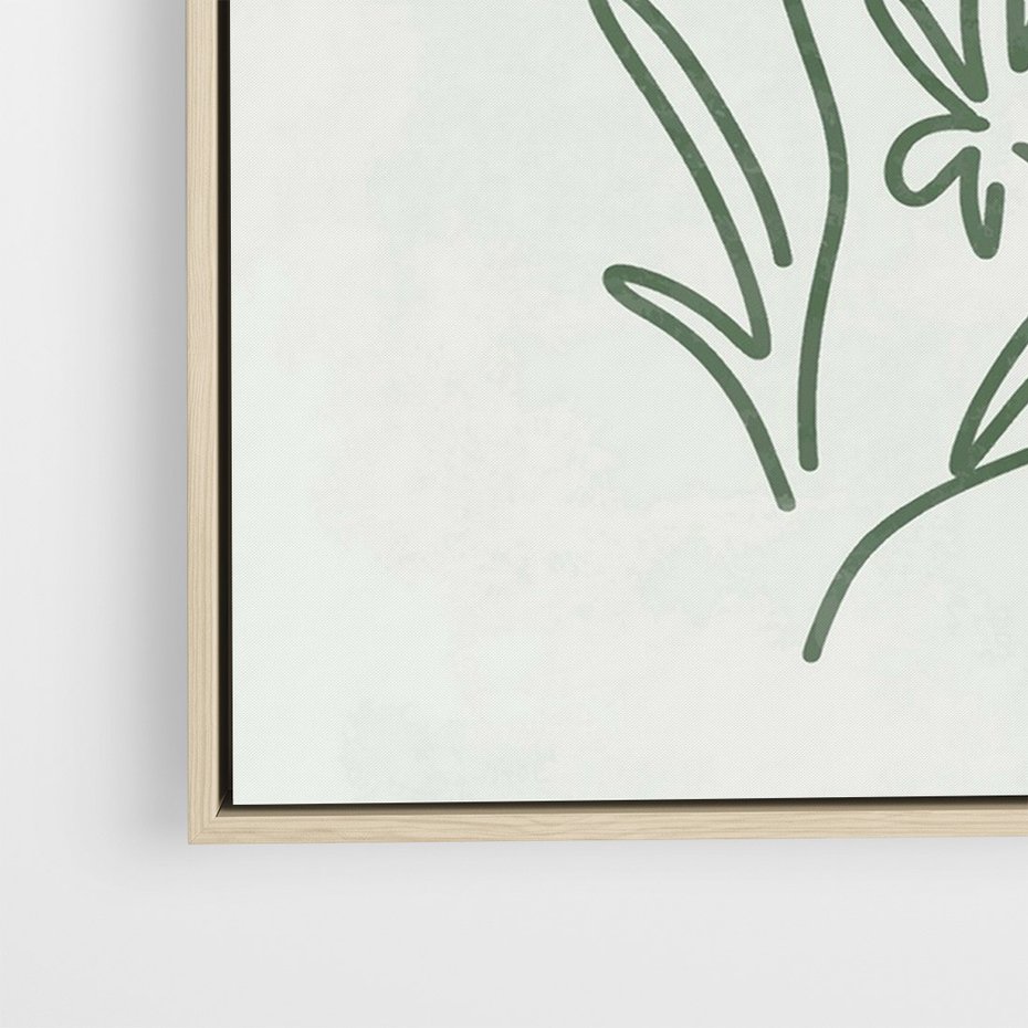 Obraz w ramie 50x70 - Odbicia Zielonego Raju - zielony odcień, abstrakcja - rama drewno