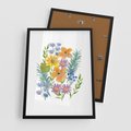 Plakat w ramie 50x70 - Migocące Widoki Kwiatów - akwarelowe polne kwiaty, minimalistyczny plakat - rama czarna
