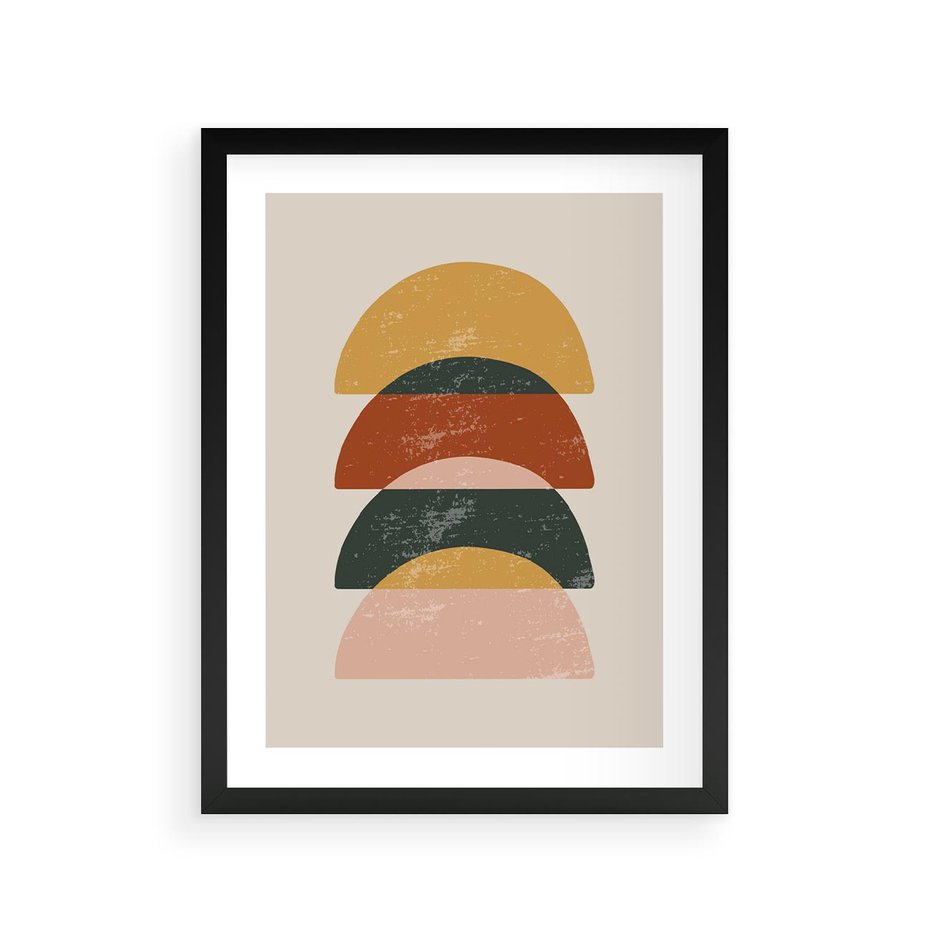 Plakat w ramie 30x40 - Energetyczne Wzory - nowoczesny plakat, abstrakcyjne kształty - rama czarna