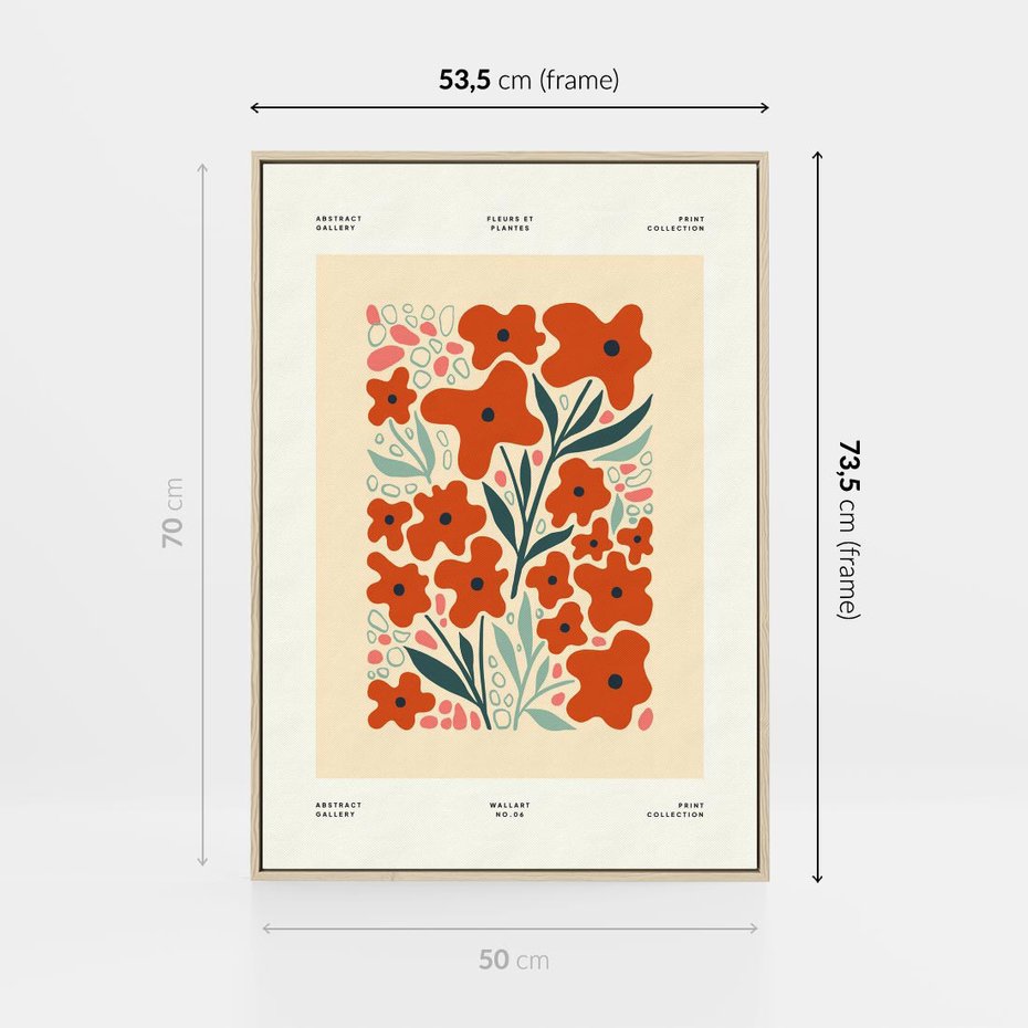 Obraz w ramie 50x70 - Refleksje Kolorowych Tajemnic - kwiaty, kompozycja - rama drewno