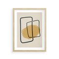 Plakat w ramie 30x40 - Rozkwitające Formy - abstrakcyjne nieregularne kształty, minimalistyczny plakat - rama drewno