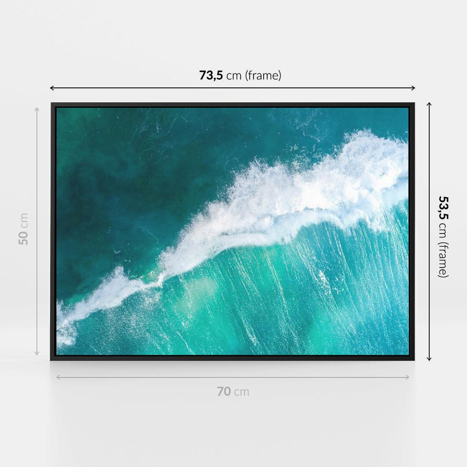 Obraz w ramie 70x50 - Siła i Spokój - morze, ocean - rama czarna