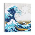 Obraz na płótnie 40x40 - Wzburzone Morze - wielka fala w kaganawie, Hokusai