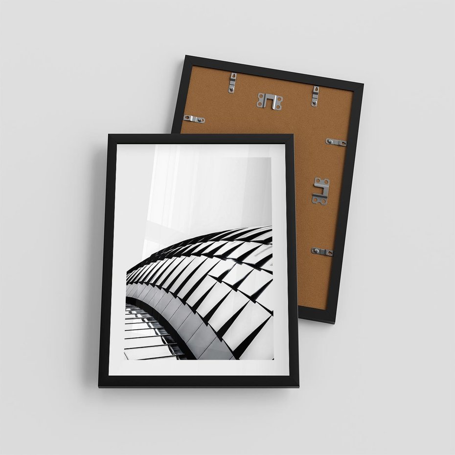 Plakat w ramie 30x40 - Dynamiczne Kształty - architektura, obłe kształty - rama czarna