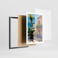 Plakat w ramie 50x70 - Spokój Miasta nad Morzem - akwarela, sródziemnomorski klimat - rama czarna
