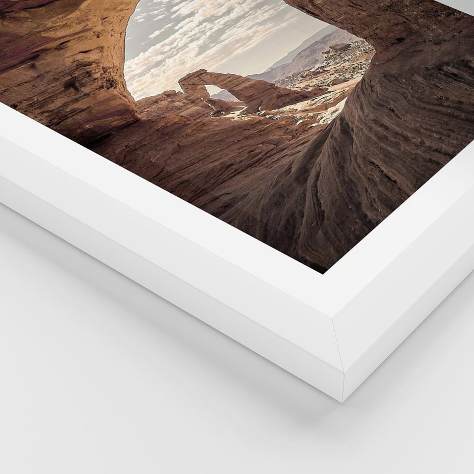 Plakat w ramie 30x40 - Kanionowy Labirynt - pustynia, skały - rama biała