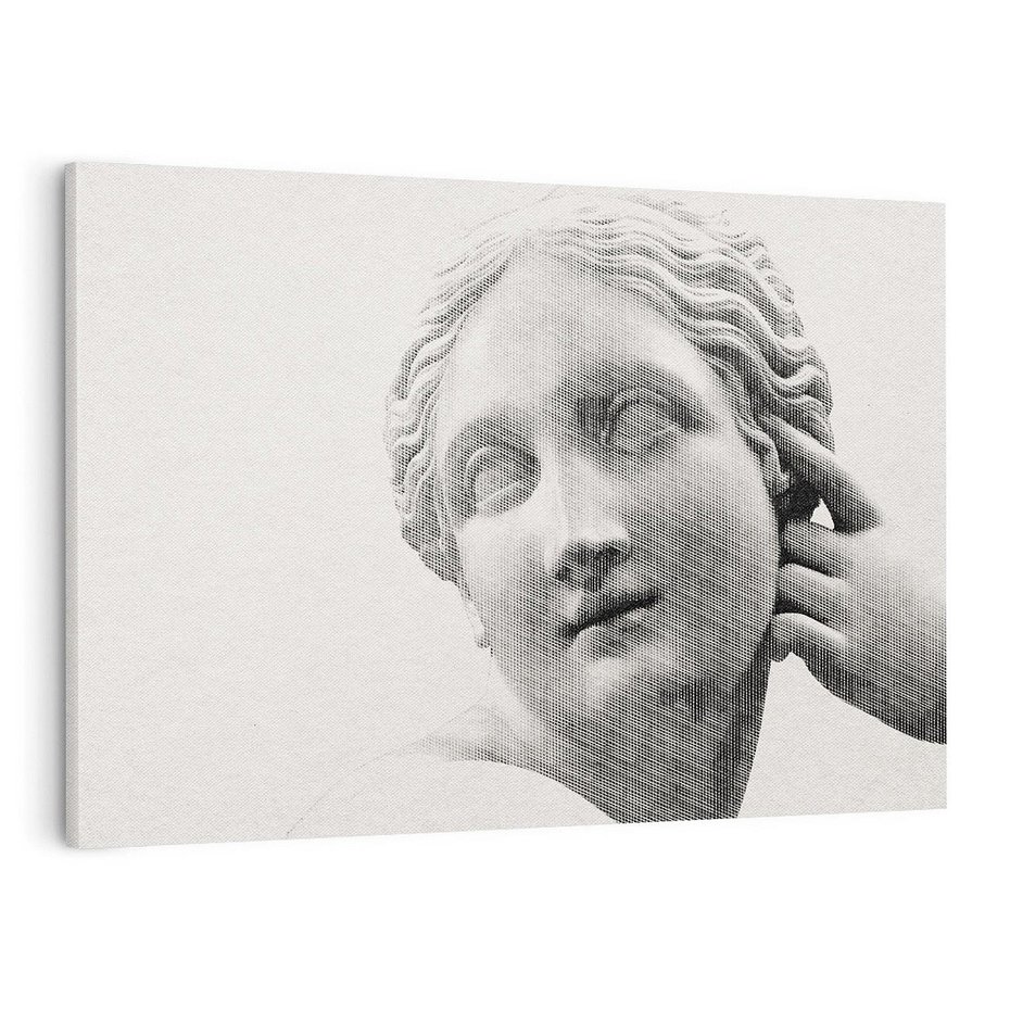 Obraz na płótnie 100x70 - Szarość w Kamieniu - monochromatyczna marmurowa rzeźba, odcienie szarości