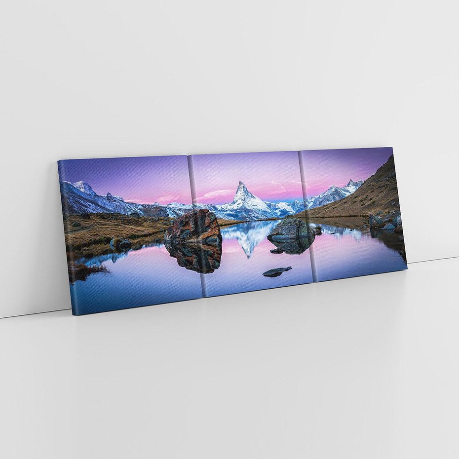 Obraz na płótnie 150x50 - Wielkość górskiego krajobrazu - lodowiec, góry