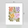 Plakat bez ramy 40x50 - Rozplątane Wizje - abstrakcyjne kolorowe kwiaty, minimlizm