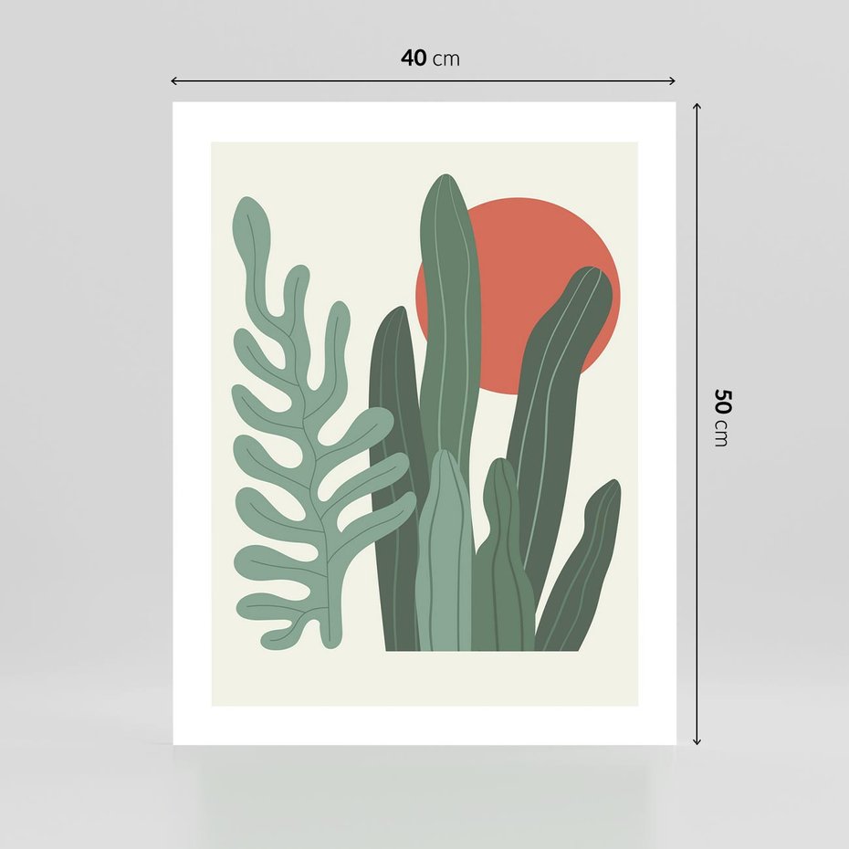 Plakat bez ramy 40x50 - Graficzna Harmonia: Liście i Rośliny na Plakacie - liście, grafika