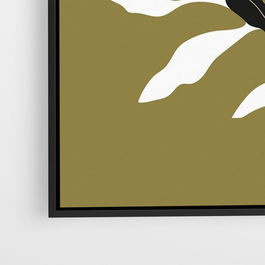 Obraz w ramie 50x70 - Wewnętrzne Odsłony - liście, gałązki - rama czarna