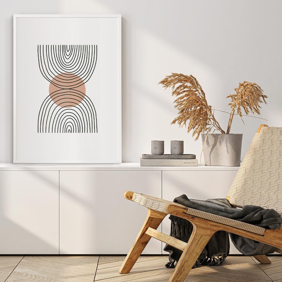 Plakat bez ramy 50x70 - Przenikające Widzenia - półkola, koło