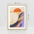 Plakat w ramie 30x40 - Pomarańczowy Horyzont - pastelowy krajobraz, nowoczesny plakat - rama drewno