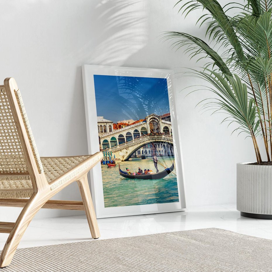 Plakat bez ramy 50x70 - Romantyczna przejażdżka gondolą w Wenecji - Wenecja, gondola