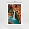Plakat bez ramy 50x70 - Wodospad wśród majestatycznych gór - wodospad, górski