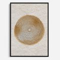 Obraz w ramie 50x70 - Zapisane w promieniach słońca - beżowe strukturalne tło, koła - rama czarna
