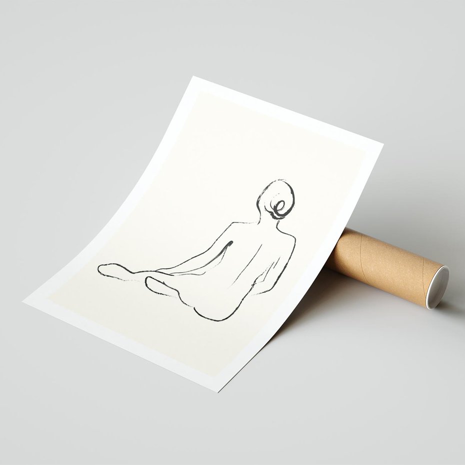 Plakat bez ramy 40x50 - Akt w Minimalizmie - kobieta akt, minimalizm