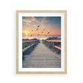 Plakat w ramie 40x50 - Sielanka nad brzegiem - plaża, pomost - rama drewno