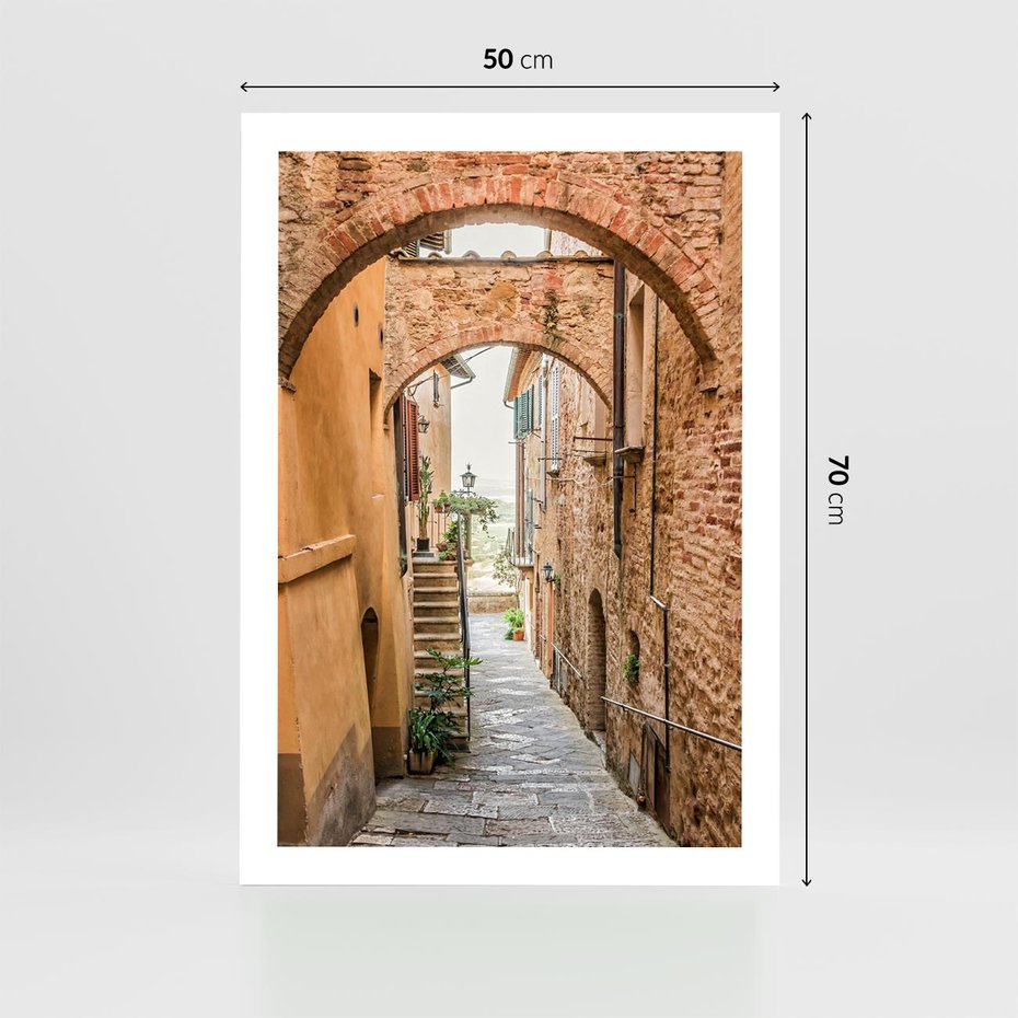 Plakat bez ramy 50x70 - Magiczna podróż w głąb miasta - uliczka, perspektywa