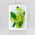 Plakat w ramie 50x70 - Ożywczy duet limonek i cytryn - limonki, cytryny - rama biała