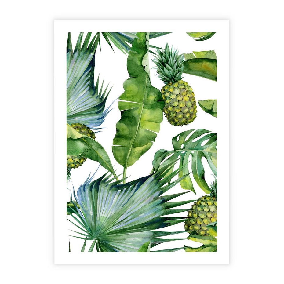 Plakat bez ramy 30x40 - Oaza Natury - liście, tropikalne
