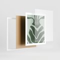 Plakat w ramie 40x50 - Zieleń Odpoczynku - zielony plakat, nieregularne splątane linie - rama biała