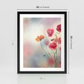 Plakat w ramie 40x50 - Urok natury - kwiaty, akwarela - rama czarna