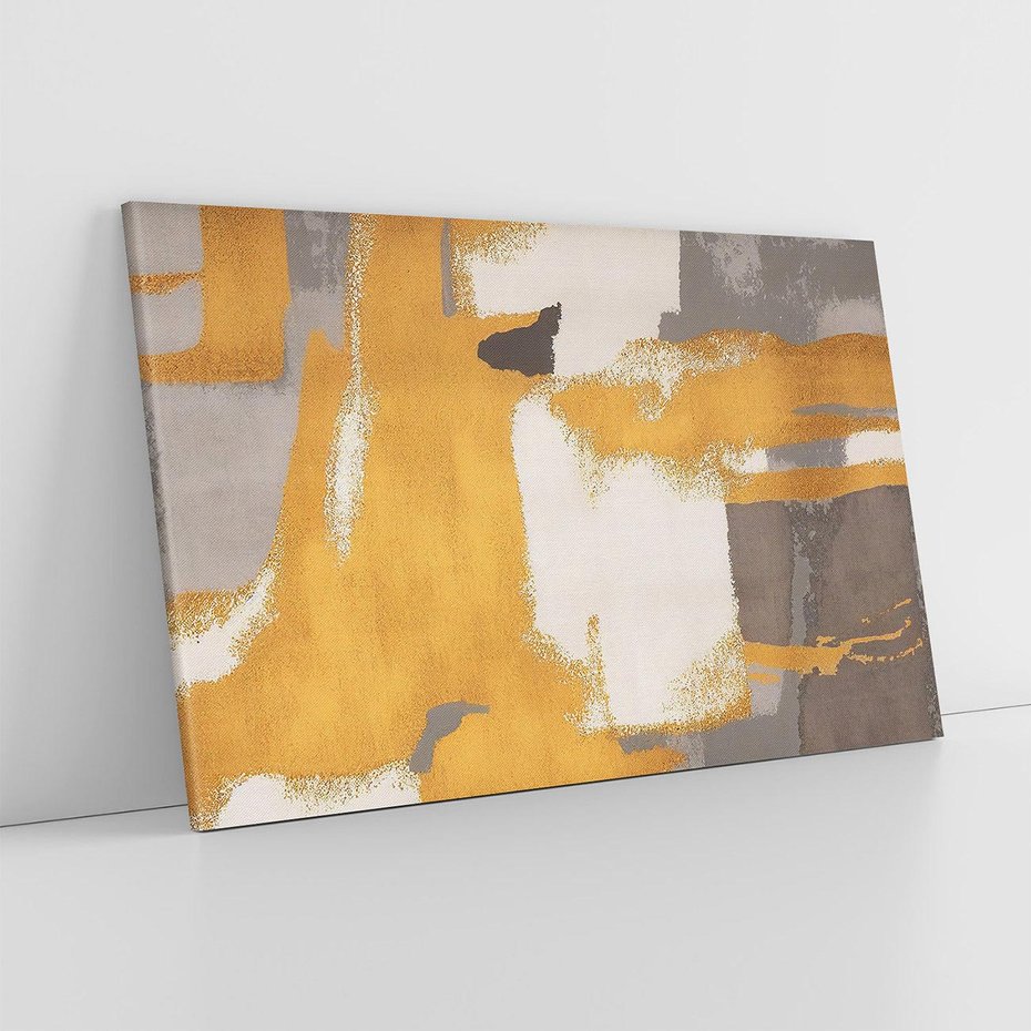 Obraz na płótnie 100x70 - Złote Maźnięcia Pędzla - złota abstrakcja, plamy