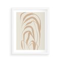 Plakat w ramie 40x50 - Formy Nowoczesności - minimalistyczny plakat, liście palmy - rama biała