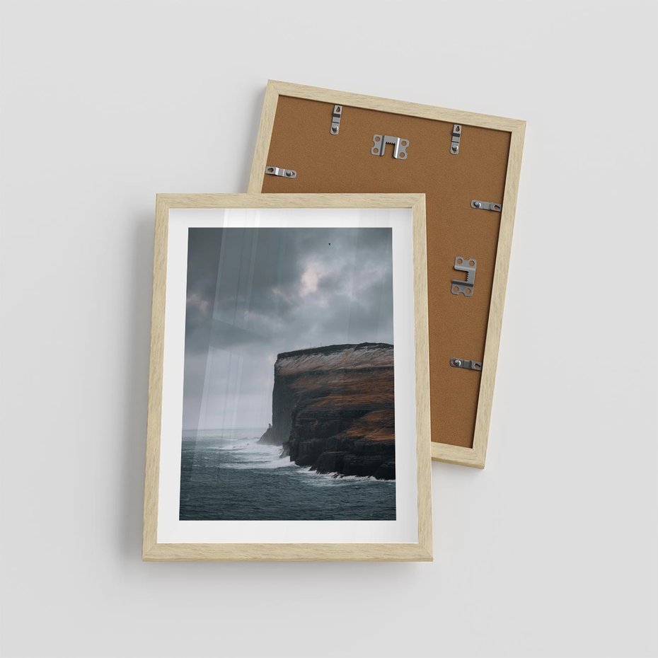 Plakat w ramie 30x40 - Przyroda w Majestacie - fiordy, klify - rama drewno