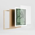 Plakat w ramie 40x50 - Kształty Zieleni - abstrakcyjny kształt, zielony plakat - rama drewno