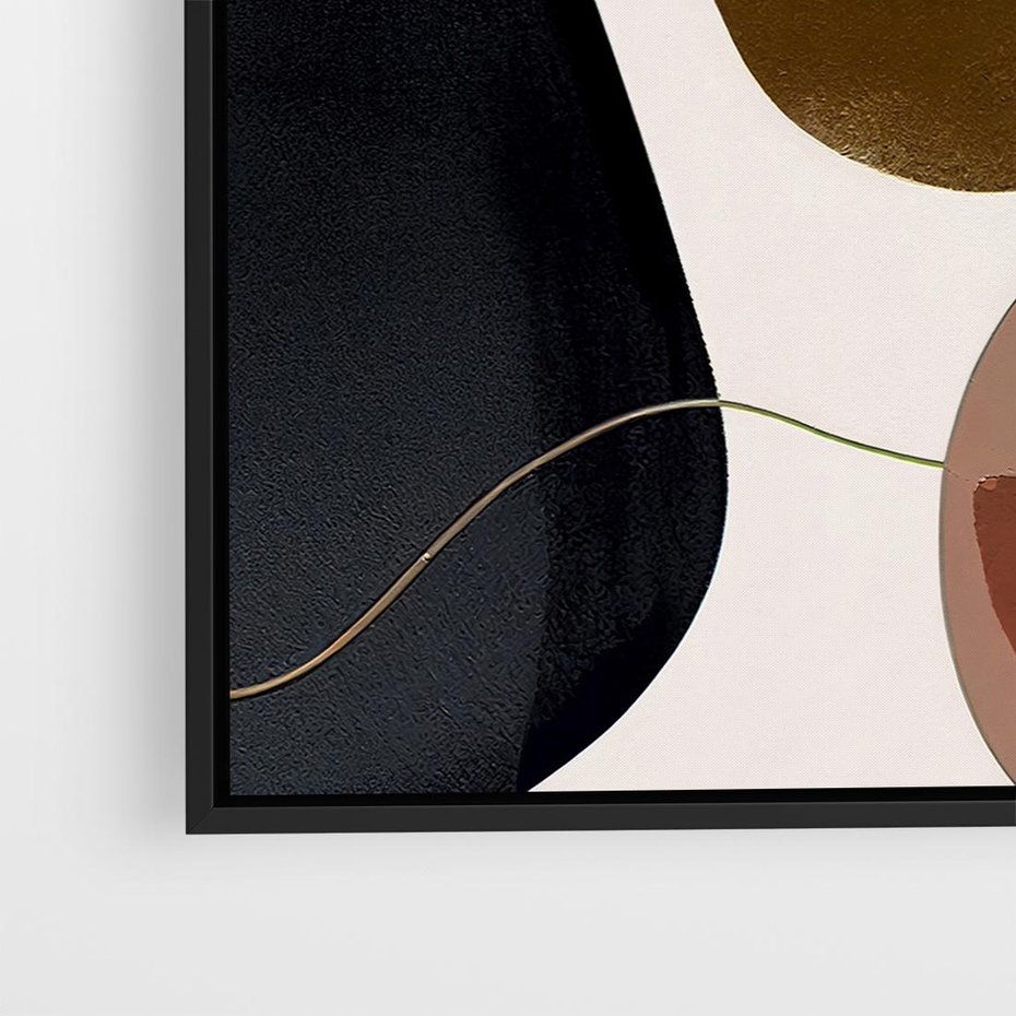 Obraz w ramie 50x50 - Wibracje uczuć i emocji - nieregularne plamy, czarny - rama czarna