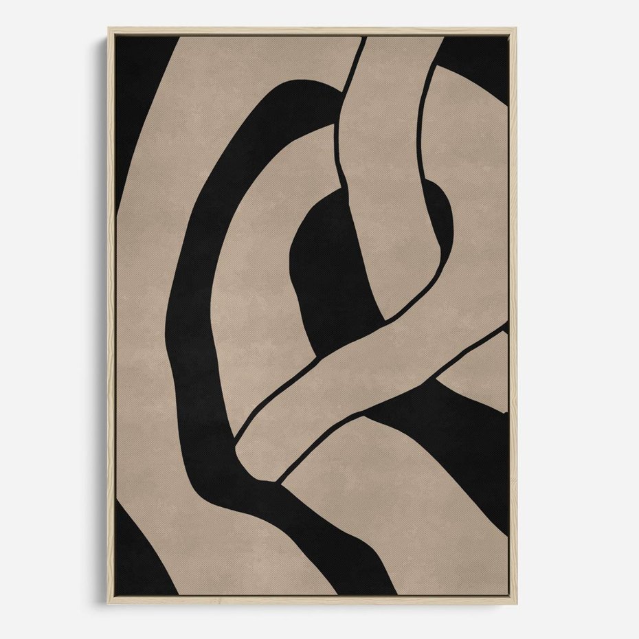 Obraz w ramie 50x70 - Obce Wariacje - abstrakcyjne linie, mroczny plakat - rama drewno