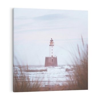 Obraz na płótnie 80x80 - Magiczna Aura - latarnia, mgła