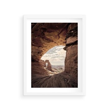 Plakat w ramie 30x40 - Kanionowy Labirynt - pustynia, skały - rama biała