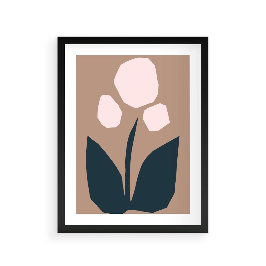 Plakat w ramie 30x40 - Refleksje Boho Przyrody - abstrakcyjny obraz, plakat - rama czarna