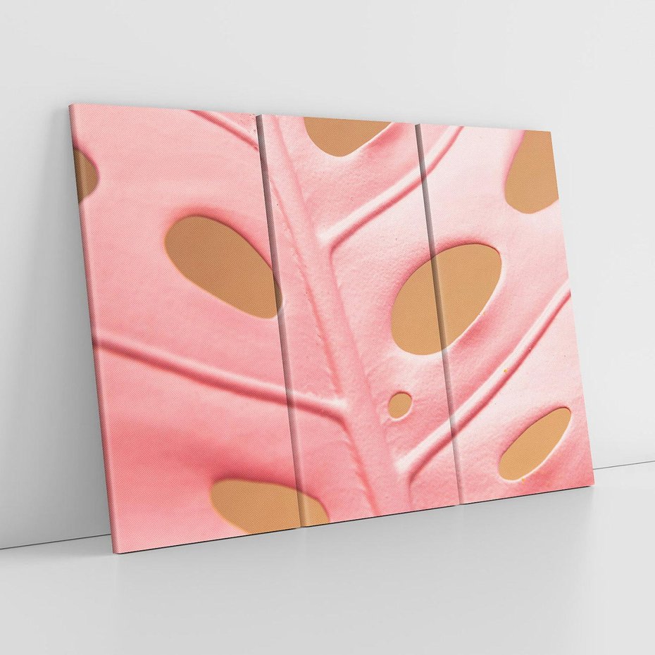 Obraz na płótnie 120x80 - Różowa monstera w pełnym rozkwicie - różowa, monstera