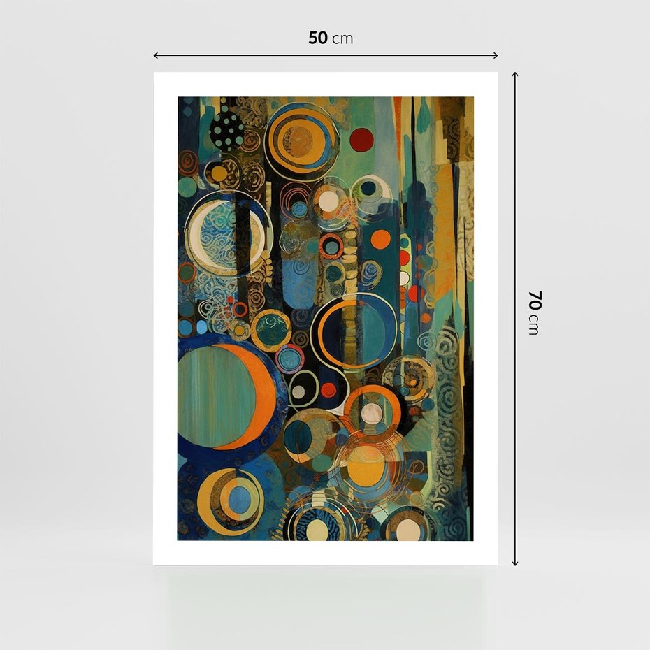 Plakat bez ramy 50x70 - Wibracje Wymyślnych Form - abstrakcyjny obraz, mnogość kolorów