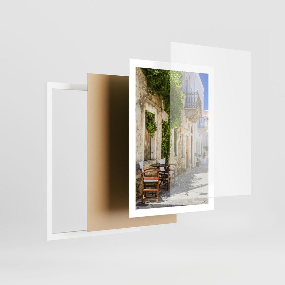 Plakat w ramie 50x70 - Zaklęta Przestrzeń - uliczka, perspektywa - rama biała