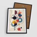 Plakat w ramie 50x70 - Rozbijające Barwne Granice - abstrakcyjna geometryczna kompozycja, koła linie - rama czarna