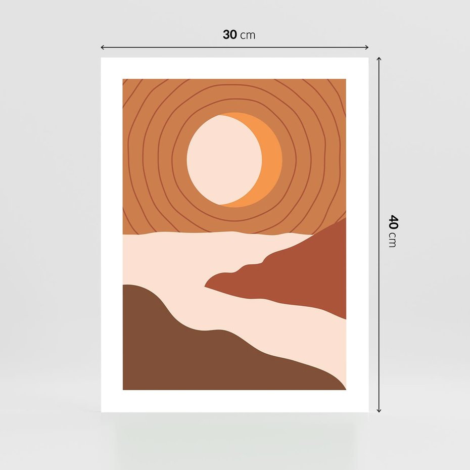 Plakat bez ramy 30x40 - Sztuka Zachodu Słońca: Nowoczesna Sceneria - plakat, nowoczesna grafika