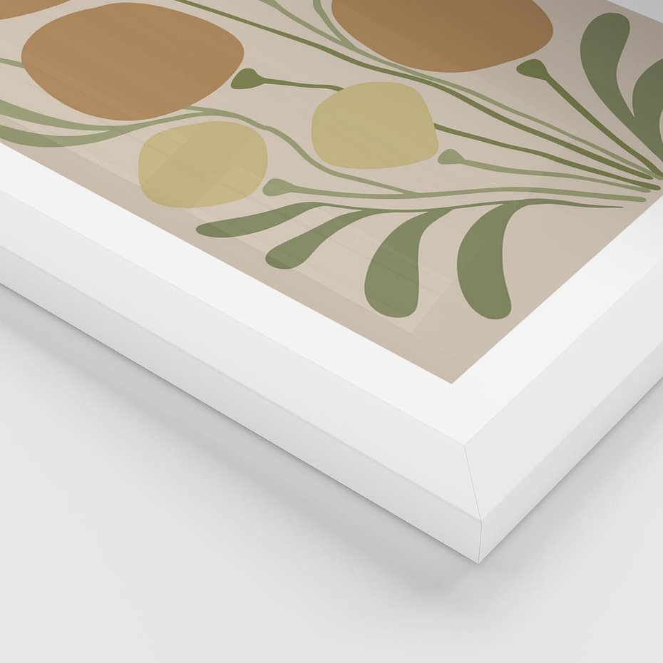 Plakat w ramie 40x50 - Uspokojenie Wśród Roślin - nowoczesny plakat, roślinność - rama biała