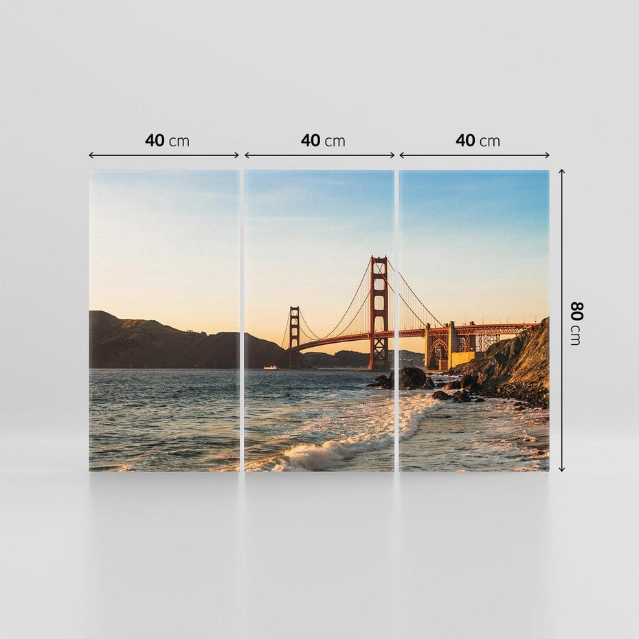 Obraz na płótnie 120x80 - Statek na morzu - Golden Gate, most