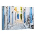 Obraz na płótnie 120x80 - Urok greckiej uliczki - Grecja, wyspa