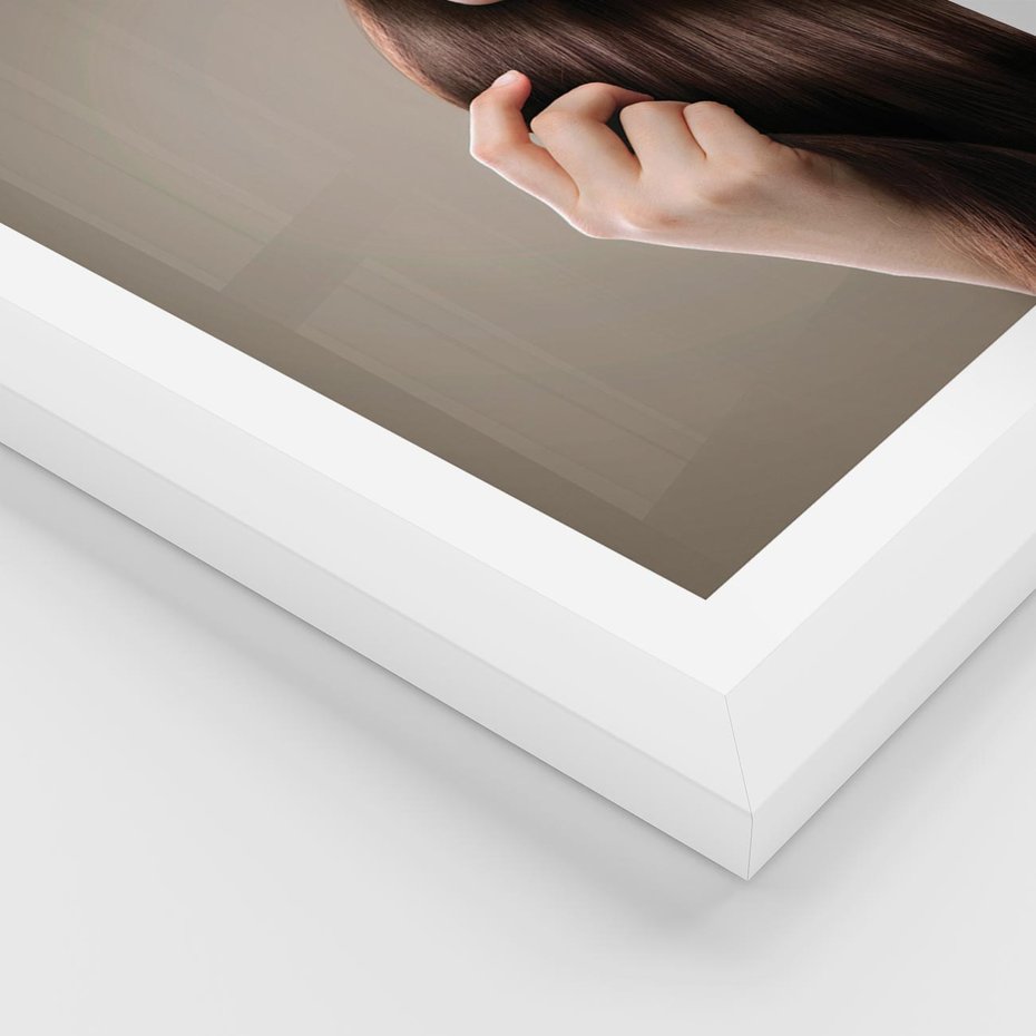 Plakat w ramie 40x50 - Piękno fryzury - włosy, fryzura - rama biała