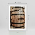Plakat w ramie 50x70 - Rustykalna Whisky - beczka whiskey, jack daniel's - rama biała