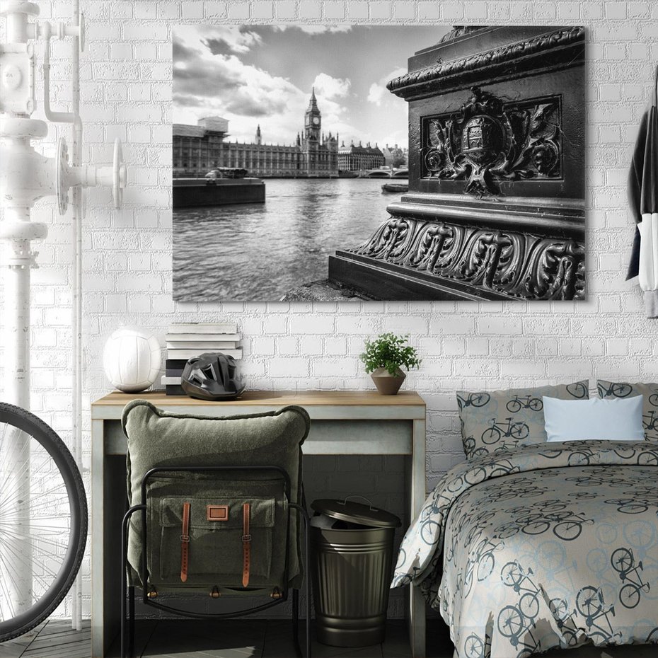 Obraz na płótnie 70x50 - Pejzaż kruchości i siły - Londyn, Tamiza