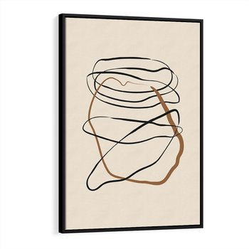 Obraz w ramie 50x70 - Bezczasowe Kontury - abstrakcyjne linie, zaplątane - rama czarna