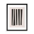 Plakat w ramie 50x70 - Migotliwa Transformacja Form - minimalizm, czarne pasy - rama czarna