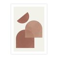 Plakat bez ramy 40x50 - Harmonijne Widoki - abstrakcyjne geometryczne kształty, odcienie brązu i beżu